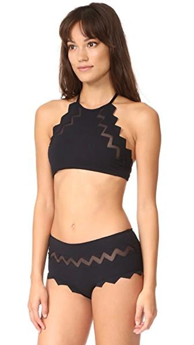Shop Marysia Aloha Mesh Bikini Top In Black