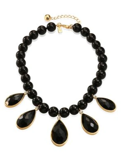 Shop Kate Spade True Colors Stone Bib Necklace In Black