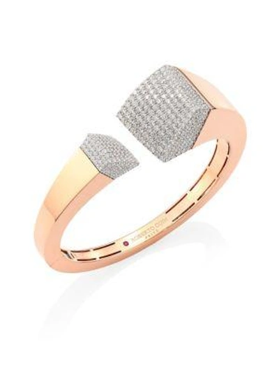 Shop Roberto Coin Sauvage Privé Pave Diamond & 18k Rose Gold Bangle