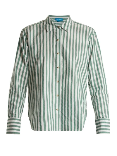 M.i.h. Jeans Striped Cotton Shirt In Green White