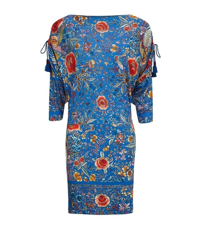 Roberto Cavalli Floral Print Dress In Blue