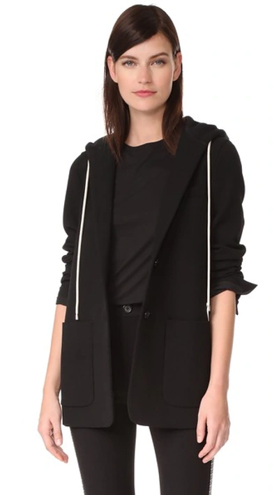 Shop Helmut Lang Hooded Blazer In Black