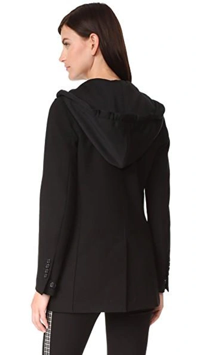 Shop Helmut Lang Hooded Blazer In Black