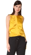 HELMUT LANG ARMHOLE RUCHED SILK TANK
