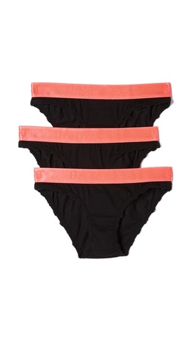 Baja East X Related Garments Panties 3 Pack In Black/pink