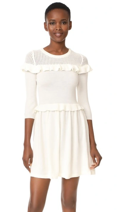Boutique Moschino 3/4 Sleeve Dress In White
