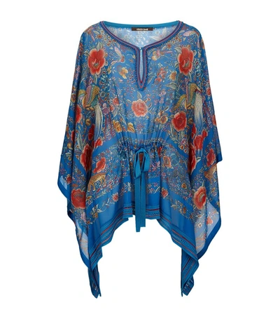 Roberto Cavalli Floral V-neck Kaftan In Blue