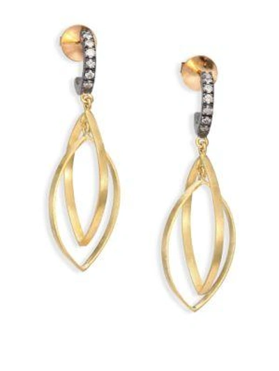 Shop Rene Escobar Diamond, 18k Yellow Gold & Silver Dangle Drop Earrings