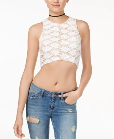 Endless Rose Crochet-lace Crop Top In Off White