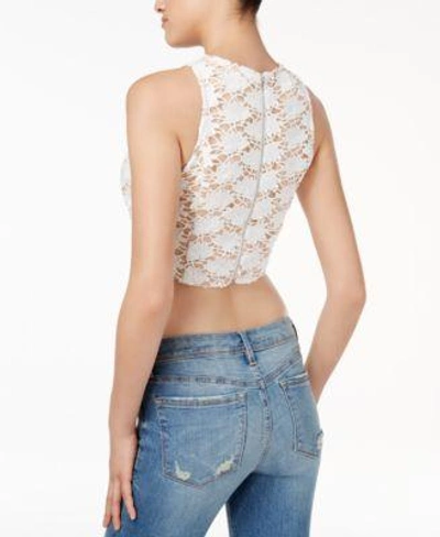 Shop Endless Rose Crochet-lace Crop Top In Off White