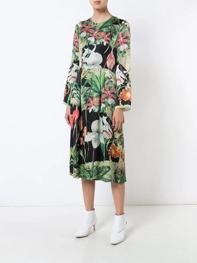 Shop Adam Lippes Floral Print Midi Dress