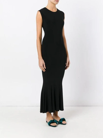 Shop Norma Kamali Fishtail Hem Dress In Black