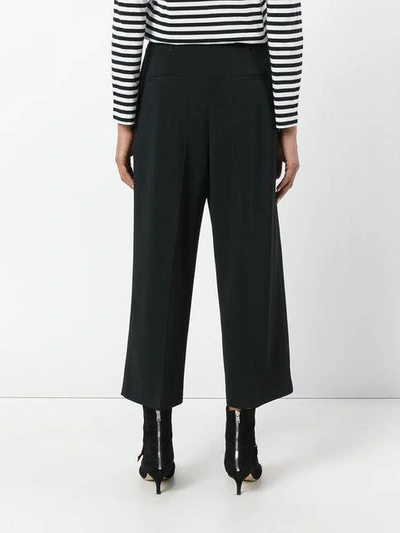 Shop Red Valentino Pleated Cropped Trousers - Black