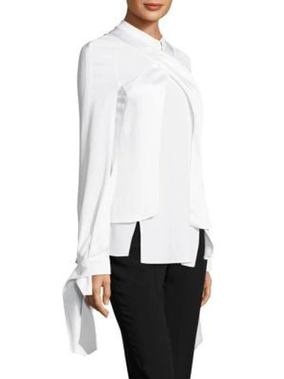 Shop Antonio Berardi Tie Sleeve Blouse In White