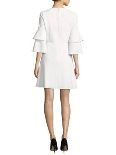 Shop Tibi Crepe Bell A-line Dress In Ivory