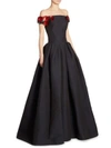ZAC POSEN Off-The-Shoulder Floral Gown