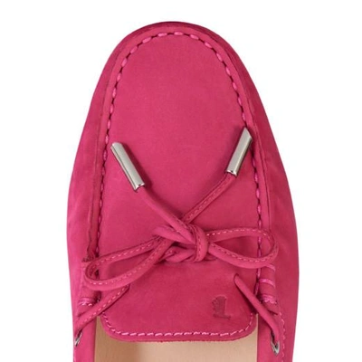 Shop Tod's Gommino Driving Shoes In Nubuck In Pink