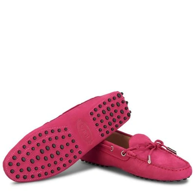 Shop Tod's Gommino Driving Shoes In Nubuck In Pink