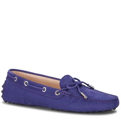 Tod's Gommino Driving Shoes In Nubuck In Purple