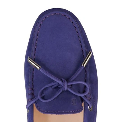 Shop Tod's Gommino Driving Shoes In Nubuck In Purple