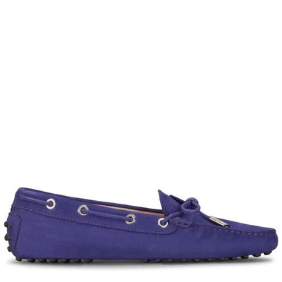 Shop Tod's Gommino Driving Shoes In Nubuck In Purple