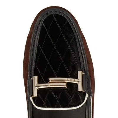Shop Tod's Gommino Driving Shoes In Suede In Brown/black