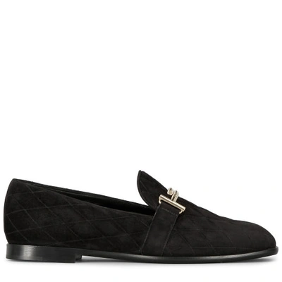 Tod's Moccasin In Suede In Black