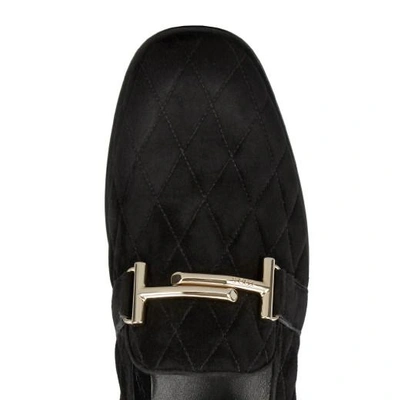 Shop Tod's Moccasin In Suede In Black