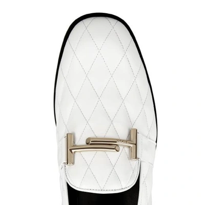 Shop Tod's Moccasin In Leather In White