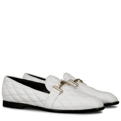 Shop Tod's Moccasin In Leather In White