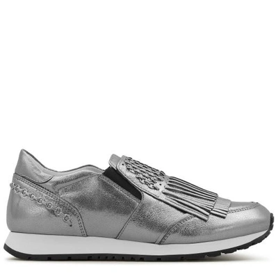 Shop Tod's On Sneakers In Leather In Grey