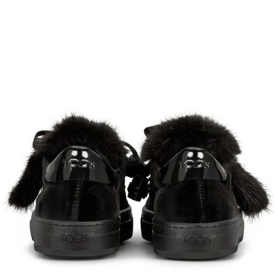 Shop Tod's Sneakers In Velvet In Black