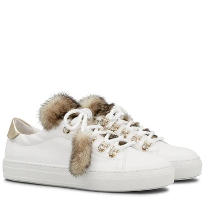 Shop Tod's Sneakers In Leather In Gold/white