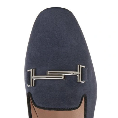 Shop Tod's Slippers In Suede In Blue