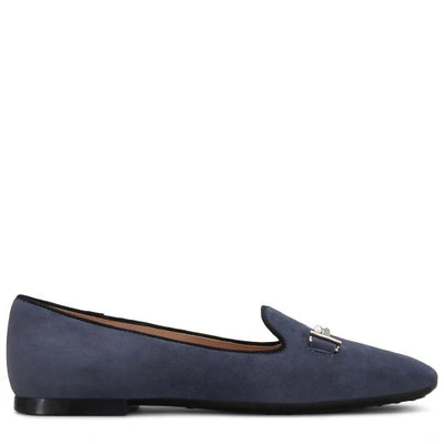Shop Tod's Slippers In Suede In Blue