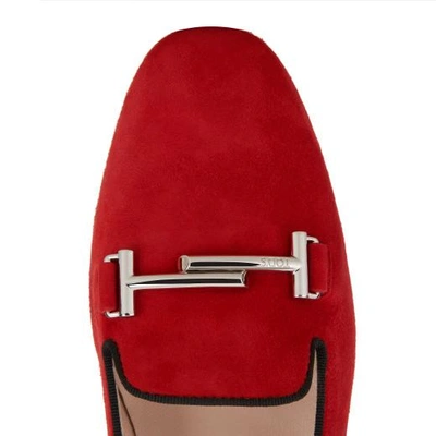 Shop Tod's Slippers In Suede In Red