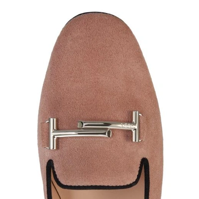 Shop Tod's Slippers In Suede In Pink