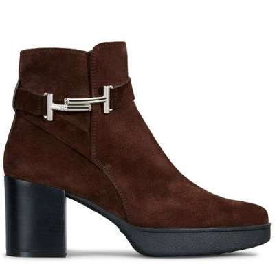 Tod's Ankle Boot In Suede In Brown