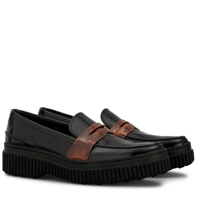Shop Tod's Loafer In Leather In Brown,black