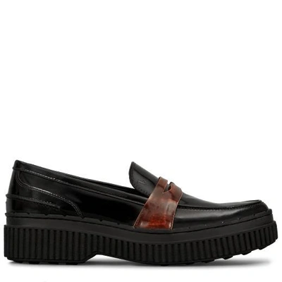 Shop Tod's Loafer In Leather In Brown,black