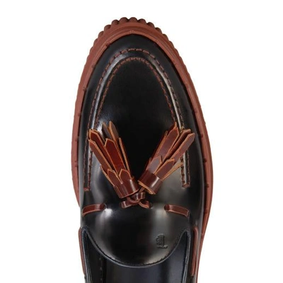 Shop Tod's Moccasin In Leather In Black/brown