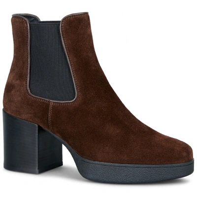 Tod's Ankle Boots In Suede In Brown