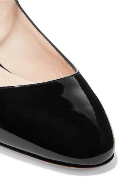 Shop Nicholas Kirkwood Lola Embellished Patent-leather Ballet Flats In Black