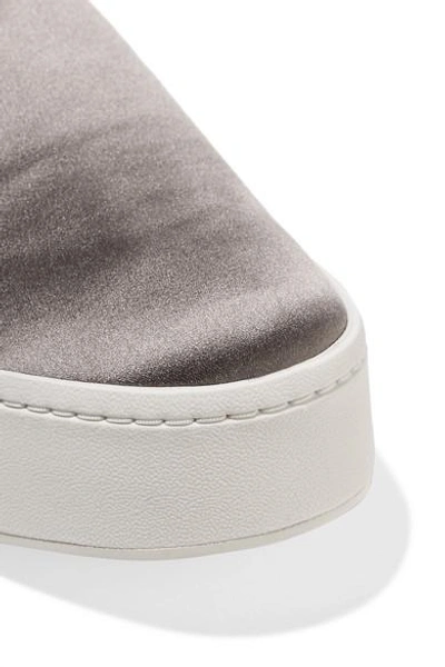 Shop Vince Warren Satin Slip-on Sneakers