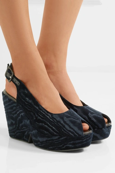 Shop Robert Clergerie Dylantin Devoré-velvet Platform Sandals