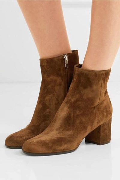 Shop Gianvito Rossi Margaux 65 Suede Ankle Boots In Tan