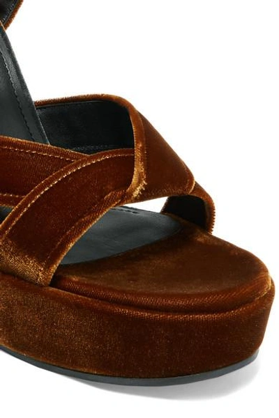 Shop Jil Sander Velvet Platform Sandals