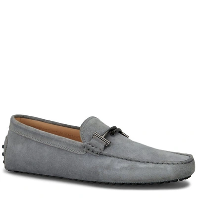 Tod's Gommino Driving Shoes In Suede In Grey