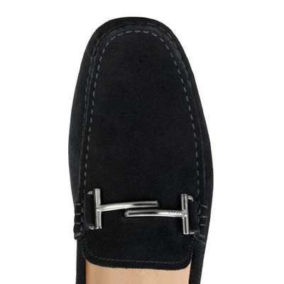 Shop Tod's Gommino Driving Shoes In Suede In Black