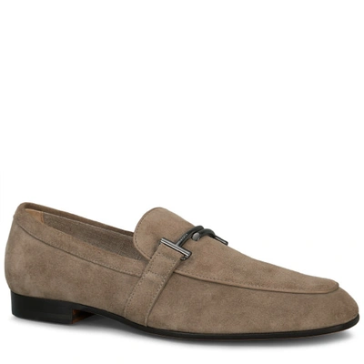 Tod's Loafer In Suede In Beige